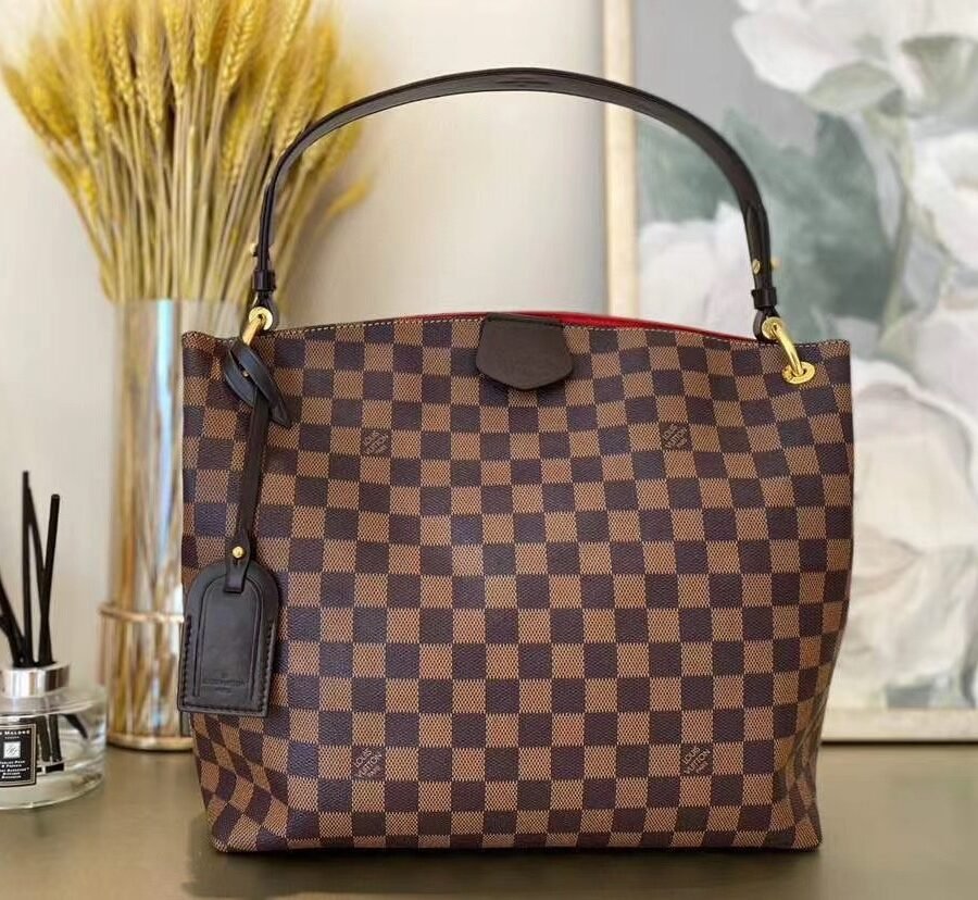 LV Graceful MM , brown Damier with gold hardware