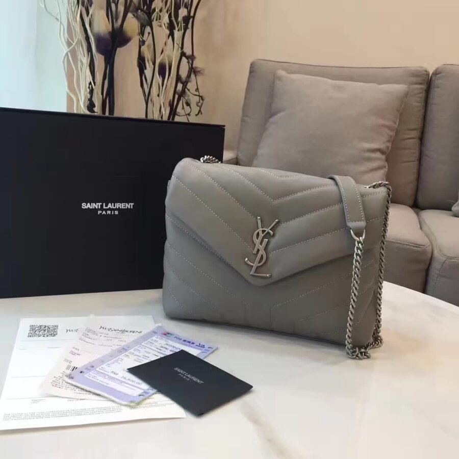 college bag , grey leather with college shoulder bag