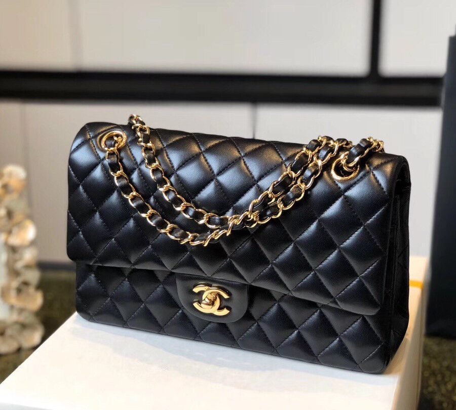 Classic Flap Jumbo , black lambskin with gold hardware