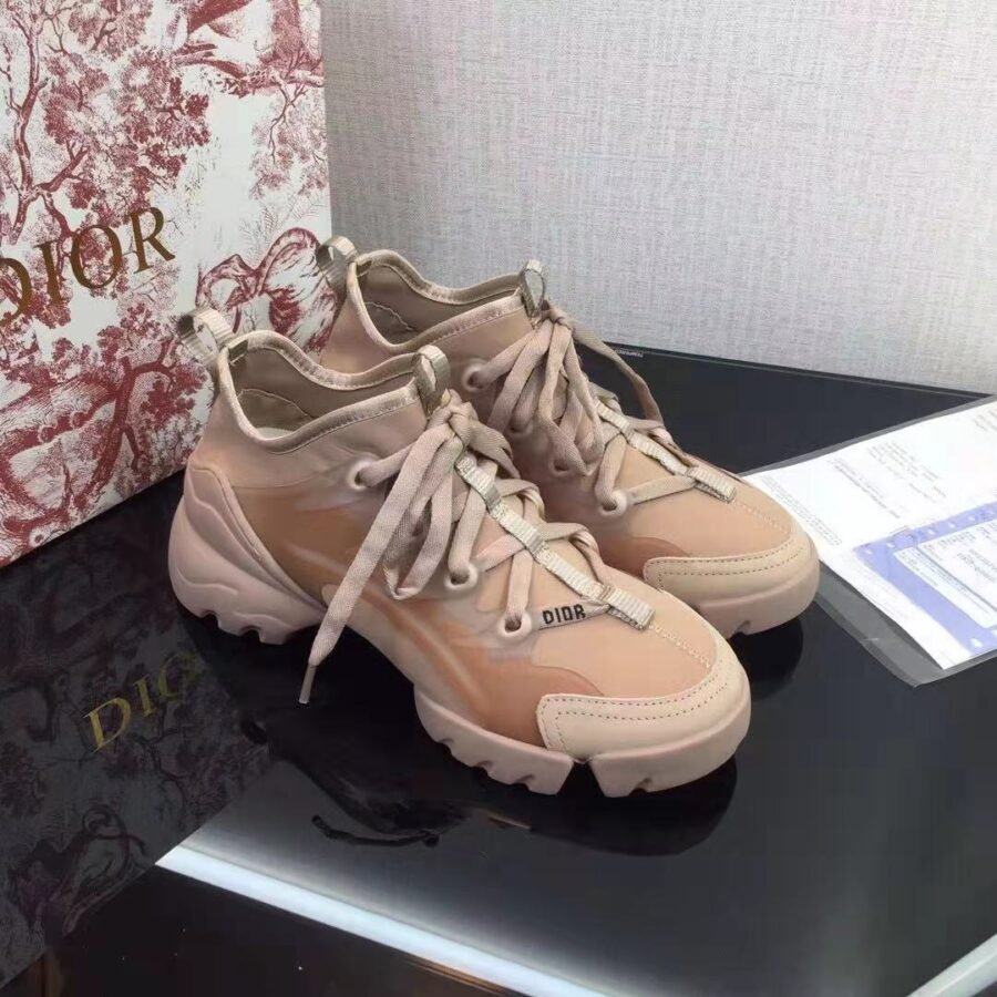 D Connect Sneakers , Nude Fabric with Nude laces