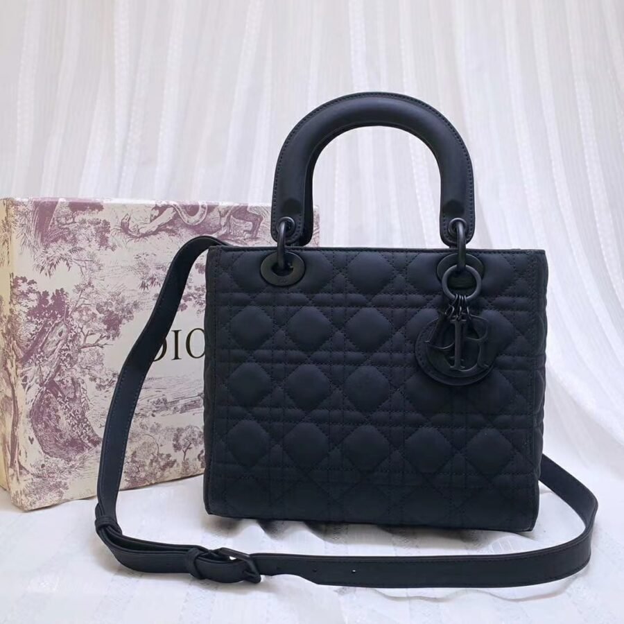 Lady Dior Medium , Navy Blue lambskin with Blue hardware