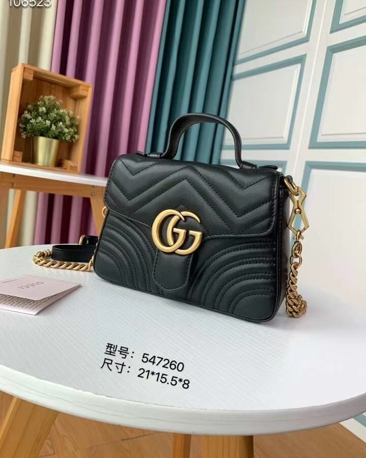 GG Marmont mini top
handle bagBlack